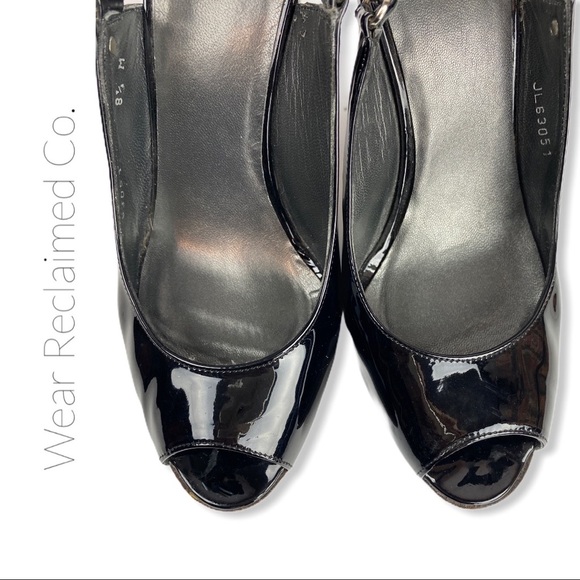 STUART WEITZMAN Black Patent Slingback Heels - Picture 6 of 10
